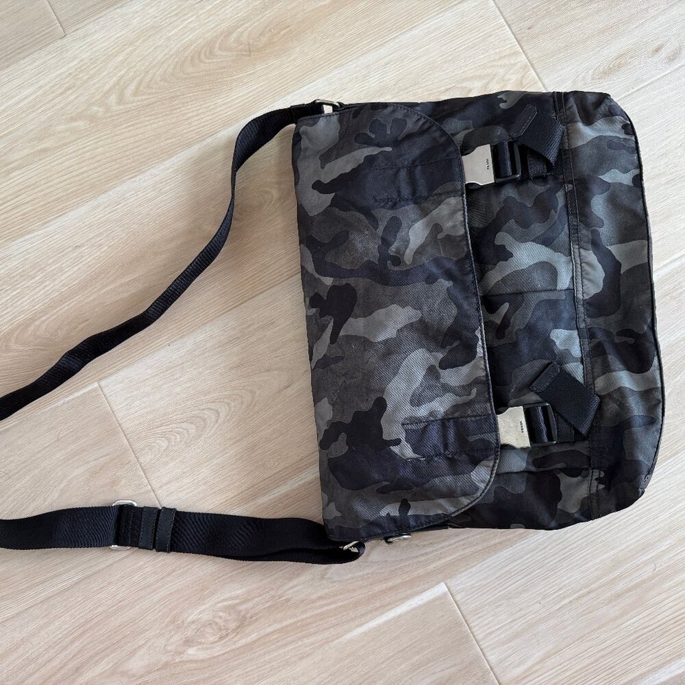 Prada Camouflage Tessuto Double Buckle Messenger Bag - Picture 2 of 12
